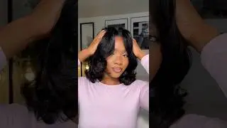 Heatless overnight curls on silk press hair 🖤 #silkpress #naturalhair #naturalhairstyles