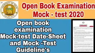 Mock test date sheet & Guideline's | SOL | NCWEB | Regular | final year | Improvement | Ex-Students