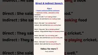 Direct and Indirect speech in english grammar #english #education #learning #shorts