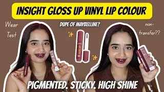 Insight Cosmetics Gloss Up Vinyl Lip Colour| Feels Sticky 🤫 Transferproof⁉️Honest Review + Wear Test