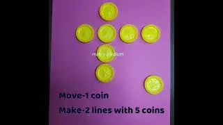 move-1 coin & make-2 lines with 5 coins