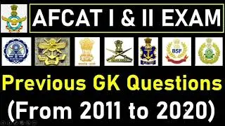 AFCAT 1 2022 | General Knowledge |  Afcat Gk - Most important Questions