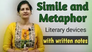 Simile And Metaphor (literary devices) With written notes#English literature.