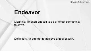 Endeavor Meaning