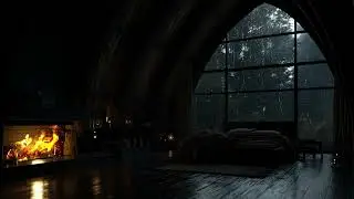🌧️ Cozy Rainy Cabin Night | Fireplace Sounds for Deep Sleep & Relaxation