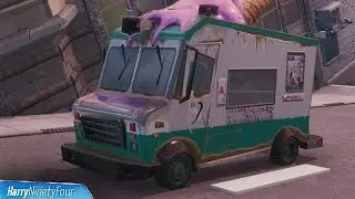 Spray an Ice Cream Truck Location Guide - Fortnite (Downtown Drop Challenge)