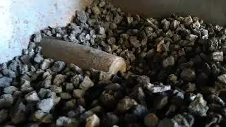 Homemade coke forge - DIY blast gate and chisels.