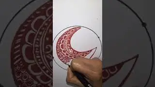 Crescent Moon Mandala Art #shorts #drawing #mandalaart