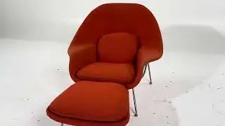 Florence Knoll Mid Century Womb Chair with Ottoman