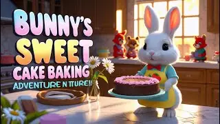 Bunny Bakes a Cake! Adorable Baking Adventure - Song for Kids