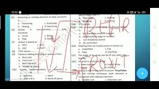Data structure - stack and queue [MCQ] (part 4class 12 th computer science)