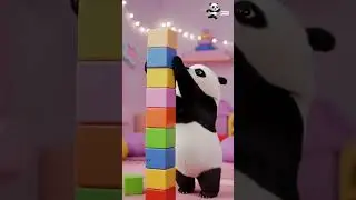 Panda&rsquo;s Building Blocks Tower Challenge | Fun 3D Animation #cute