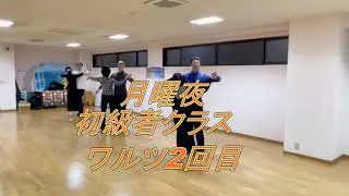 2回目のワルツ練習　決して派手ではないベーシック。しかし滑らかに気持ちよく踊れました。月曜夜初級者クラス