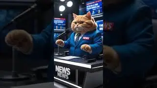 🔥 Breaking News! Fat Orange Cat Becomes a Professional News Anchor! 📰🐱
