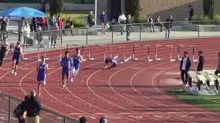 VarB 300m Hurdles Heat 2 at Sunset League Prelims 4-27-18 - Los Alamitos Boys