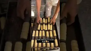 Bulk making of cream roll 😍😋