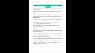 Florida Traffic School Online 4 Hour Bdi Exam Answers
