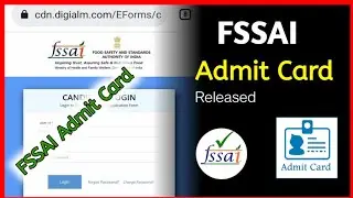 FSSAI Admit Card  2021 Download | FSSAI CFSO ,Technical Officer and Assistant Hall Ticket