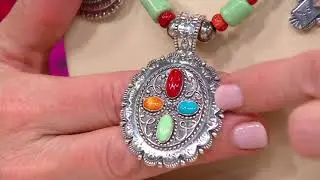 American West Sterling Charm & Gemstone Bead Treasure Necklace on QVC