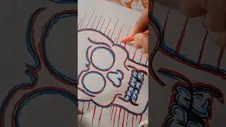 Skull 💀 Glitch 😱 , #shorts #glitch #drawing #challenge #art