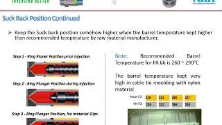 Suck Back Parameter fine tuning in Plastic Injection molding machine for improve process consistency