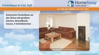 List: Exclusives Ferienhaus an der D&uuml;ne mit gro&szlig;em Garten, Strandkorb - FeWo-direkt.de Video