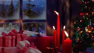 Christmas Classic Instrumental Ambience - Cozy Holiday Atmosphere with Snowfall & Candlelight