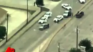 Texas Police chase   Sedan gets t boned by speeding pick up truck