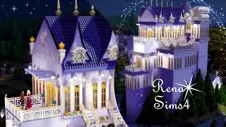 Challenge the tallest fairy castle  | The Sims 4: Speed Build | NO CC | 50X50 |模擬市民4 挑戰建最高的童話風格城堡！