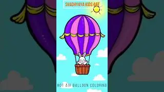 how to draw hot air balloon🎈 coloring page #drawingforkids #easydraw #drawinglesson