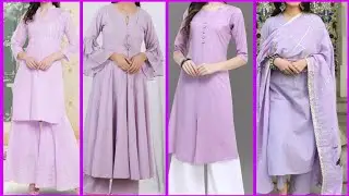 Latest Light Purple Colour Kurti Designs |2020-2021|Light Purple Suit Design||#purple #suit||