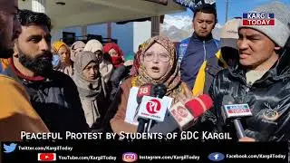 Peaceful protest by Students of GDC Kargil regarding their issues