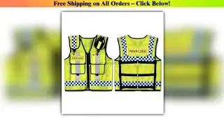 Reflective Vest High Visibility Reflective bonded multiple pockets Vest Mens Construction Worker