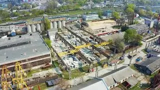 Aerial Of Industrial Factories Stock Video