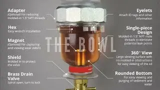 bowl, sight glass and BS&W bowl