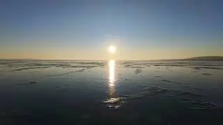 Frozen Balaton 4k drone video, Sajkod, Hungary