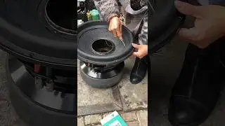 Subwoofer sewing, speaker cone repair #audio #diy