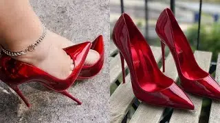 Very stunning patent leather pointed toe high heels 👠//Stilettos high heels pumps 👠🔥