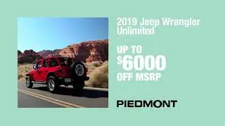 $6,000 Off Jeep Wranglers at Piedmont Jeep in Anderson, SC