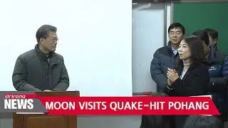 South Korean President Moon Jae-in visits quake-hit city of Pohang