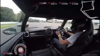 Mini R56 JCW John Cooper Works on track.  Oulton Park August 2015