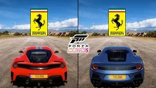 Forza Horizon 5 | Ferrari 488 Pista 2019 vs. Ferrari F12tdf 2015 Performance and Sound Comparison