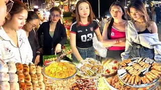 Amazing Place! CAMBODIAN Street Food Collection - Walking in Phnom Penh Food Market & Countryside