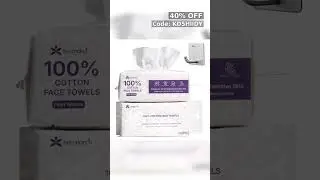100% Cotton Disposable Face Towels, Soft Cotton Tissue for Sensitive Skin, Daily Cleansing & Makeup