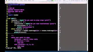 Craps in Python Part 2: Program