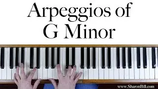 G Minor Arpeggios for Piano hands separately and hands together