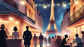 Midnight in Paris: Jazz, Focus, Happy music #ParisByNight #CityscapeArt #EiffelTowerViews