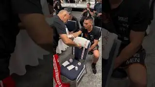Tim Tszyu getting Hands Wrapped for fight against Anthony Velazquez.