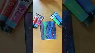 Galaxy Night Painting 🖌️ 🌌 / Acrylic Painting on Canvas #shortvideo #shorts #acrylicpainting #galaxy