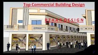Top Front Elevation For Commercial Building, Market Design, Shops, Plaza Design, 3D Elevation.